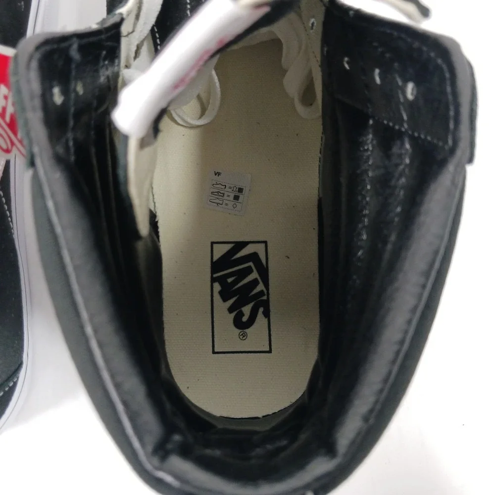 Vans Sk8-Hi Black White Suede Canvas High Top Skate Shoes Mens 10.5 Womens 12